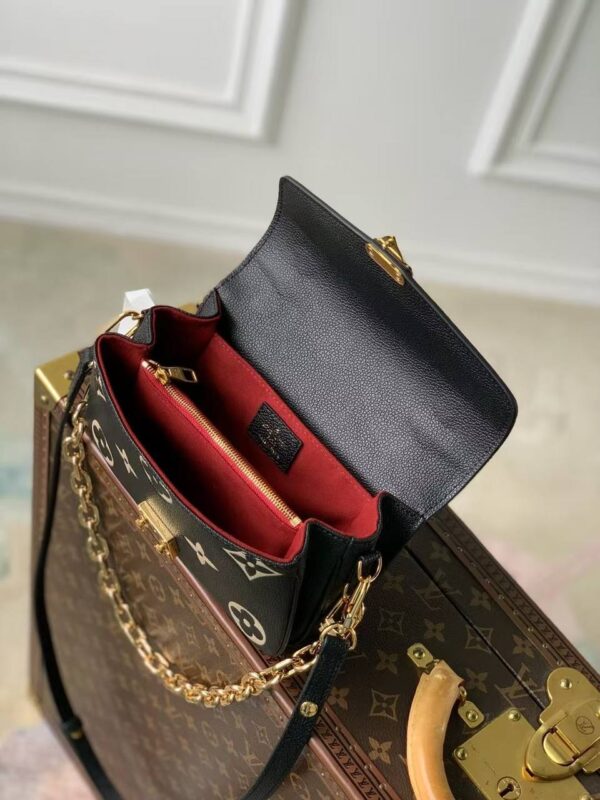 Louis Vuitton-Inspired Trunk Chain Bag – Black Giant Monogram Edition - Image 7