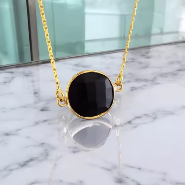 Black Onyx & Diamond Pendant - Image 3