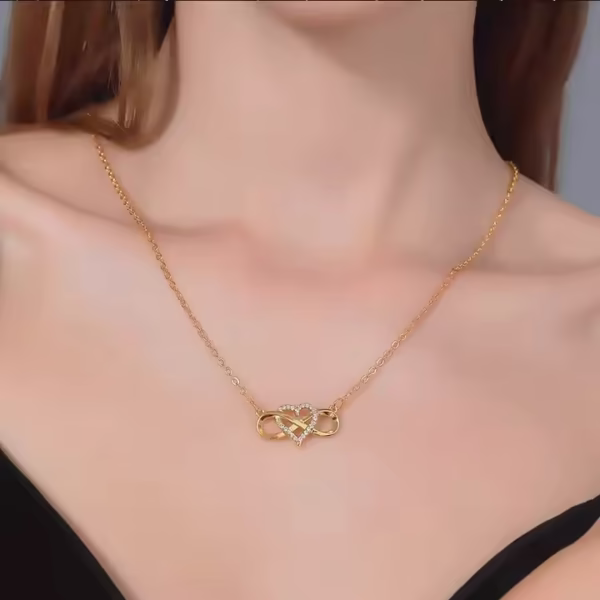 Rose Gold Infinity Necklace - Image 3