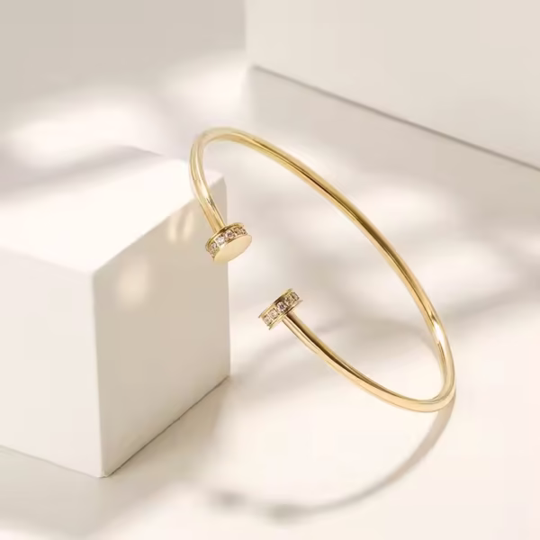 Gold Bar Cuff Bracelet - Image 2
