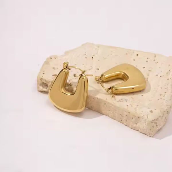 18K Gold Statement Earrings - Image 2